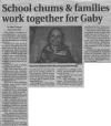 School chums & families work together for Gaby