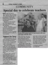 Special day to celebrate teachers - Support for Terry